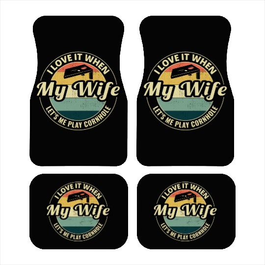 Cornhole Bean Bag Toss Lawn Game Husband Wife Car Mats
