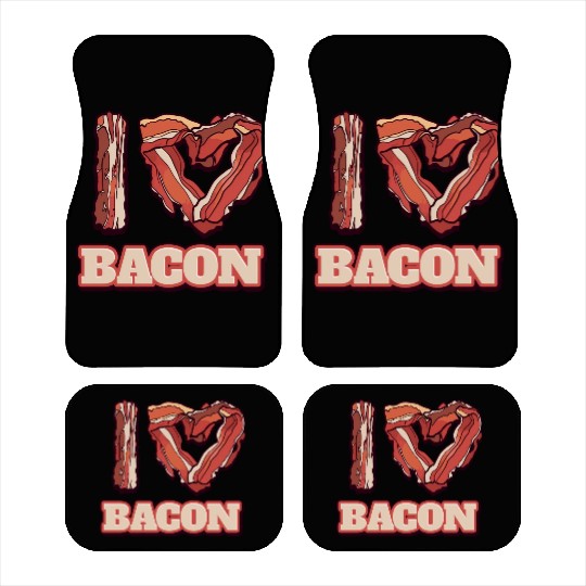 I Love Bacon Themed Words Funny American Meal Car Mats