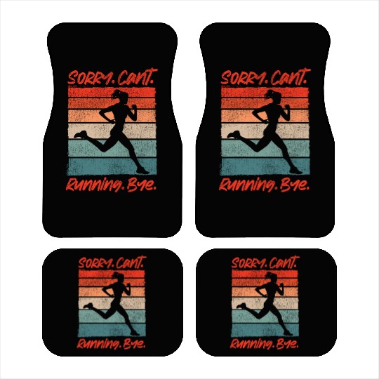 Running Runner Half Marathon Retro Car Mats
