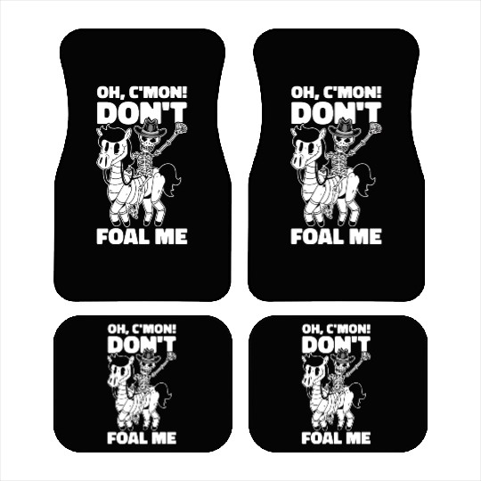 Halloween Cowboy Skeleton Foal Horse Riding Car Mats