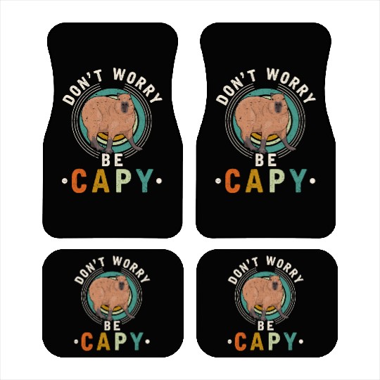 Kind Animal Lover Happy Capybara Car Mats
