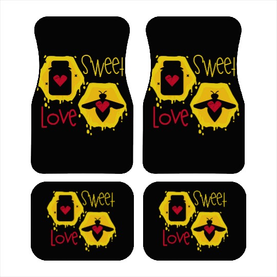 Sweet love yellow honey bee Car Mats