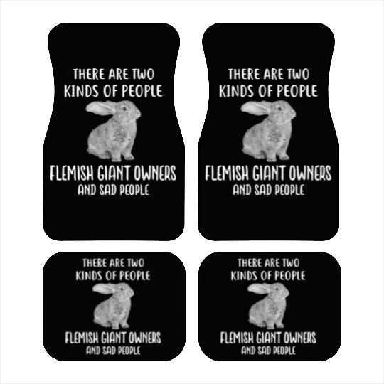 Sad People And Flemish Giant Rabbit Bunny Car Mats