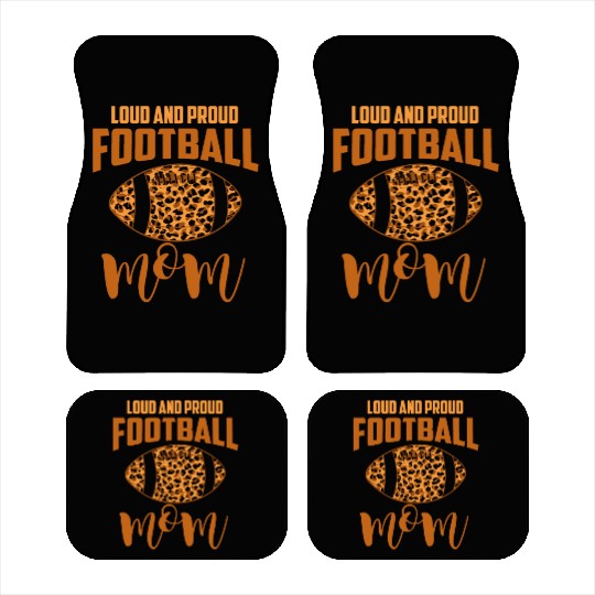 Loud Football Mom American Football Leopard Car Mats