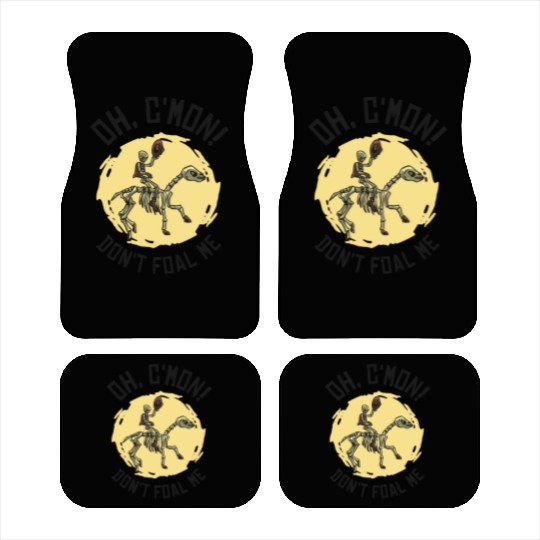 Halloween Cowboy Skeleton Foal Horse Riding Car Mats