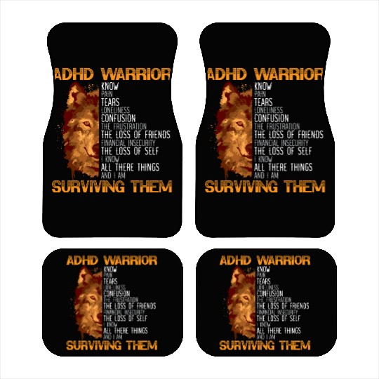 ADHD Warrior Embrace Neurodiversity ADHD Awareness Car Mats