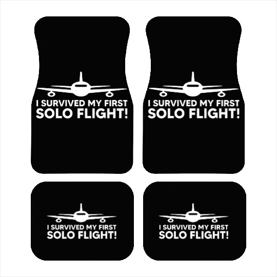 I Survived My First Solo Flight Funny New Pilot Car Mats