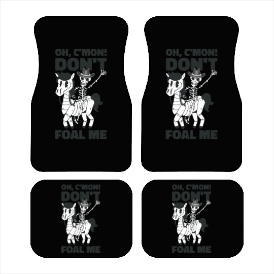 Halloween Cowboy Skeleton Foal Horse Riding Car Mats