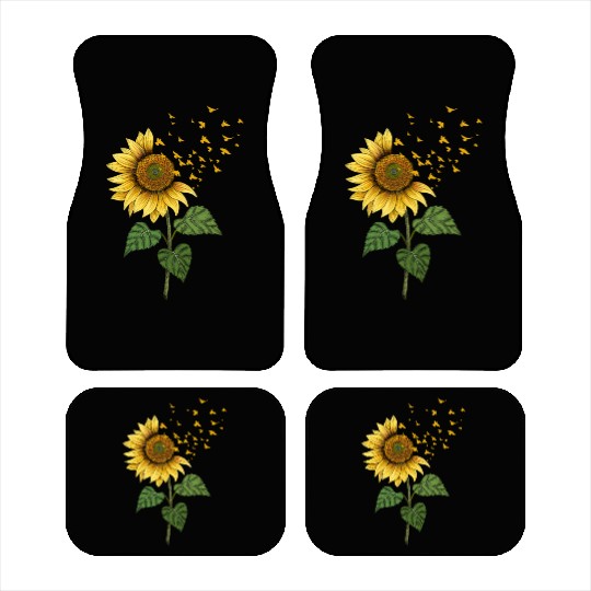 Sunflower Birds Cute Floral Birdwatching Car Mats