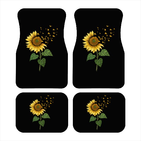 Sunflower Birds Cute Floral Birdwatching Car Mats