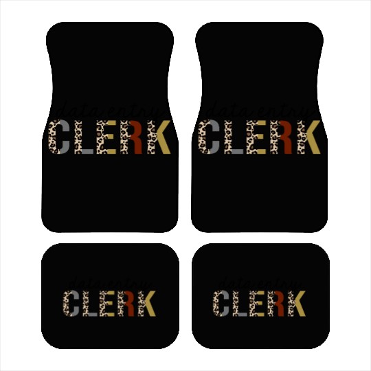 Data Entry Clerk Leopard Print Funny Car Mats