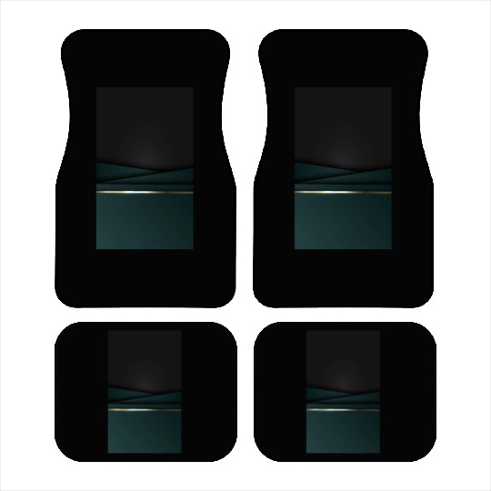 Luxury Black Green Gold Stripes Car Mats