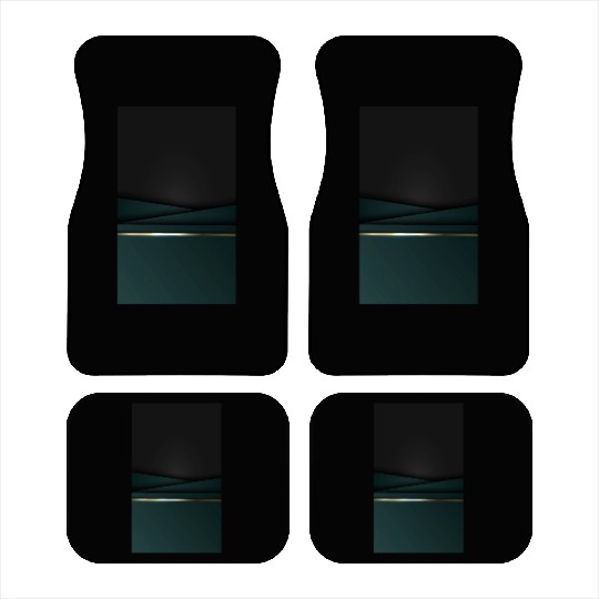 Luxury Black Green Gold Stripes Car Mats