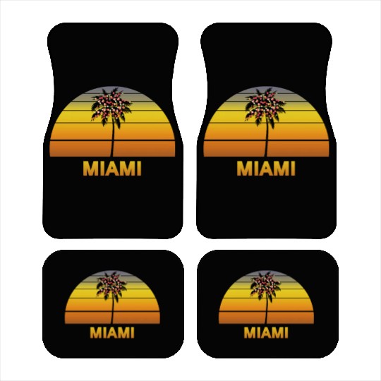 Miami Florida Palm Tree Christmas Lights Family Car Mats