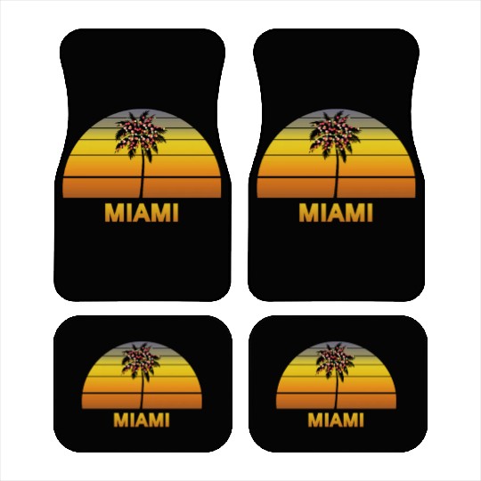 Miami Florida Palm Tree Christmas Lights Family Car Mats