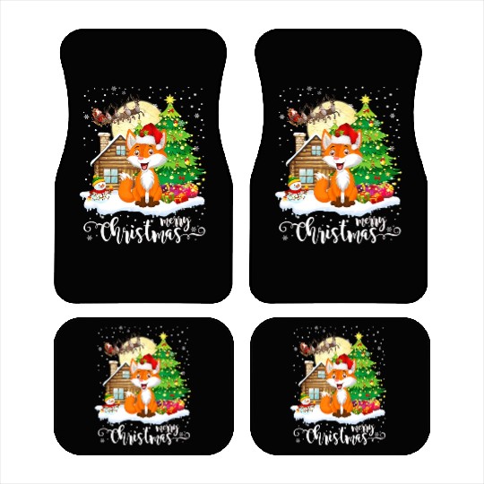 Funny Cute Fox Lover Merry Christmas Gift Car Mats