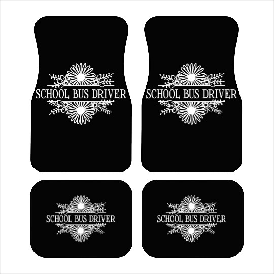 Schoolbus driver, floral school bus Car Mats