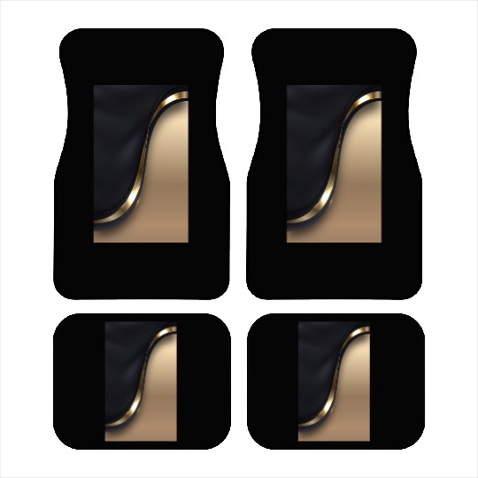 Luxury Elegant Black Gold Wave Car Mats