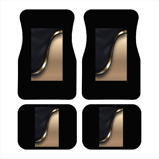 Luxury Elegant Black Gold Wave Car Mats