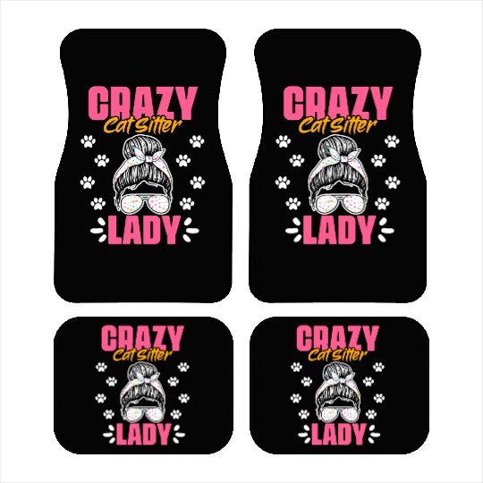 Crazy Cat Lady Funny Animal Sitting Humor For A Car Mats