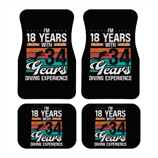 52 Birthday Idea Scuba Diving 52 Year Old Diver Car Mats