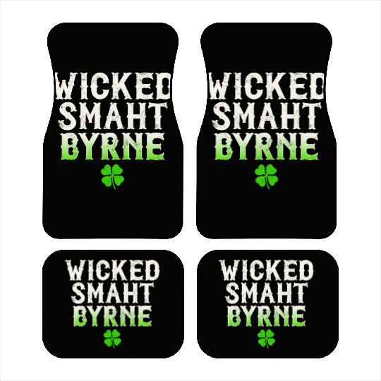 Wicked Smaht Byrne Clan Boston Irish Slang Car Mats