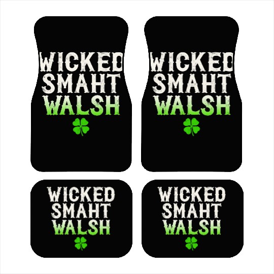 Wicked Smaht Walsh Clan Boston Irish Slang Car Mats