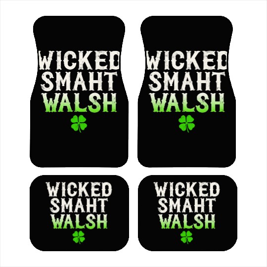 Wicked Smaht Walsh Clan Boston Irish Slang Car Mats