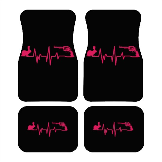 Heartbeat Rabbit Weapon Gun Hunting Gift Hunter Car Mats