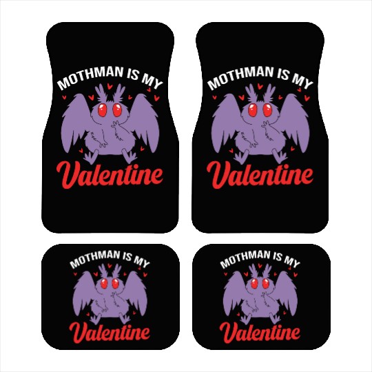 Funny Valentines Day Cryptid Cute Mothman Car Mats