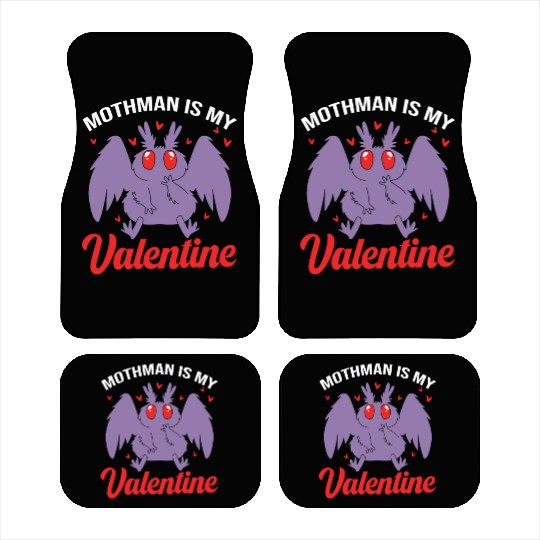 Funny Valentines Day Cryptid Cute Mothman Car Mats