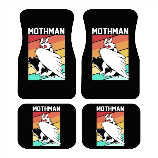 Retro Mothman Cryptid 80s Vintage Mothman Car Mats
