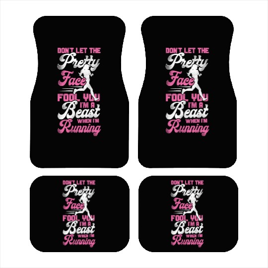 Running Runner Half Marathon Girl Car Mats