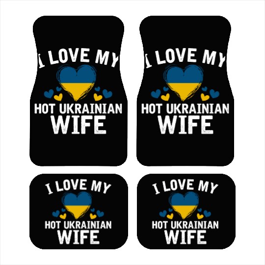 I Love My Hot Ukrainian Wife Xmas Car Mats