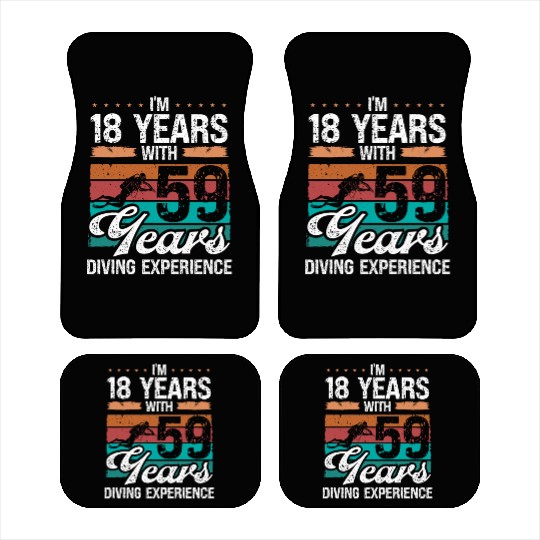77 Birthday Idea Scuba Diving 77 Year Old Diver Car Mats