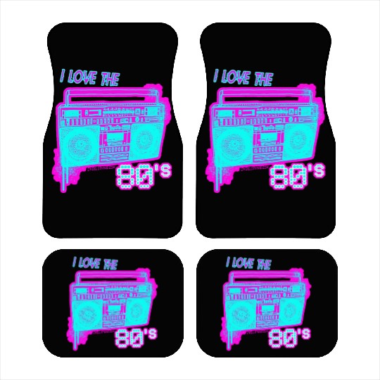 I Love the 80s Neon Spray paint Boombox spray can Car Mats