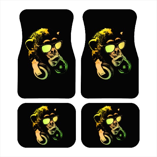 Monkey DJ Yellow Car Mats