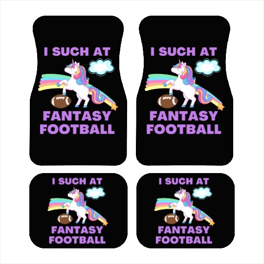 I Suck At Fantasy Football Funny Cute Unicorn Car Mats