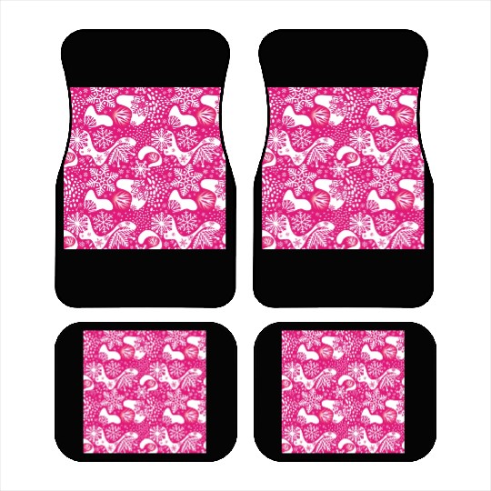 Abstract Pink Winter Pattern Car Mats