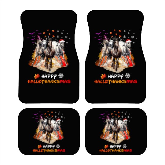 Horses Happy HalloThanksmas Car Mats
