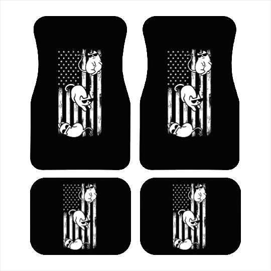 Cat US Flag Cats America Flag Cat Patriotic Cat Lo Car Mats