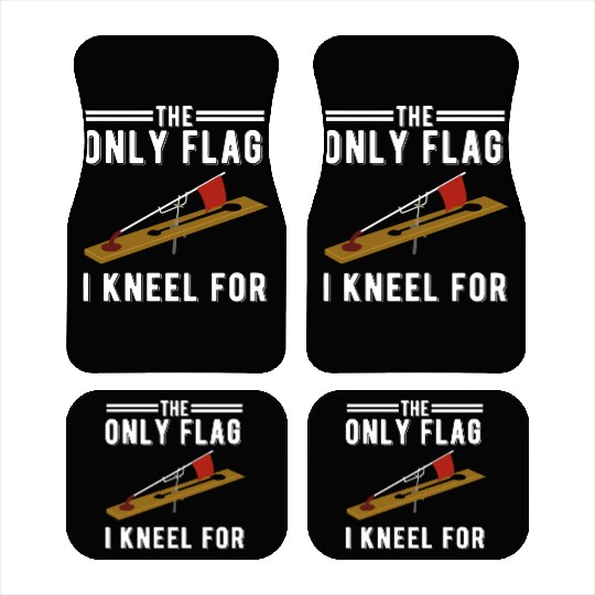 Ice Fishing Tip Up Flag The Only Flag I Kneel For Car Mats