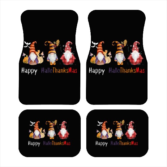 happy hallo thanksmas Thanksgiving gnome Funny Car Mats