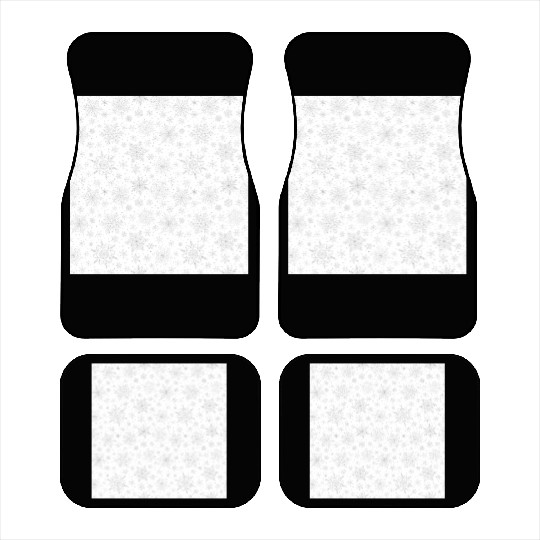 Modern Snowflakes Pattern White Silver Car Mats