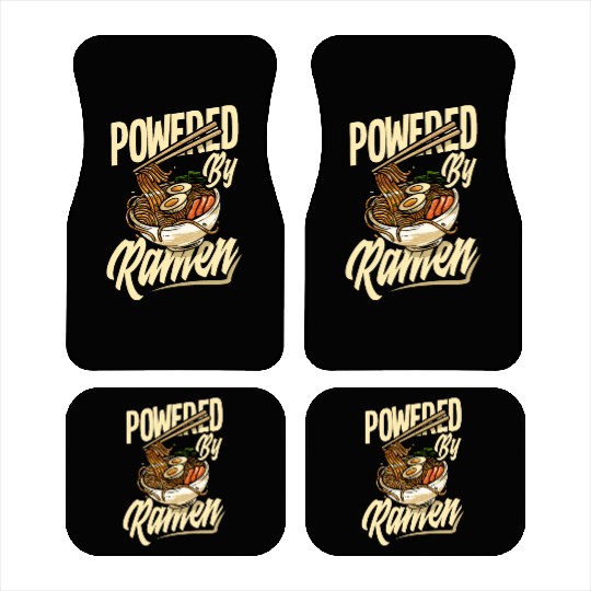 Powered By Ramen Funny Ramen Lover Gift Car Mats