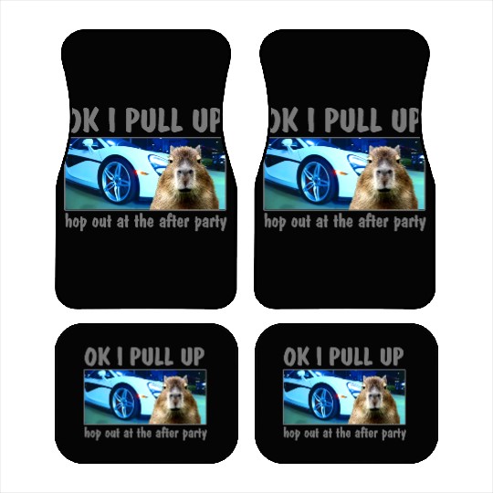 Ok I Pull Up Capybara Meme After Party Rap Song ar Car Mats
