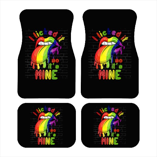 Funny LGBTQ Proud Lesbian Rainbow Flag Queer Women Car Mats