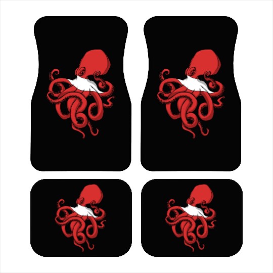 Scuba Diver Red White Flag Octopus Scuba Diving Car Mats