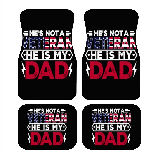 US Veteran Dad Veterans Day Patriotic American Fla Car Mats