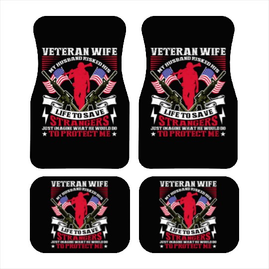 US Veteran's Wife Veterans Day Patriotic American Car Mats